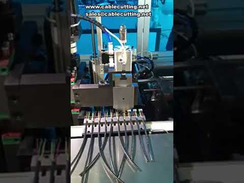 Rubber shell threading machine with stripping and terminal punching machine, stripping and terminal