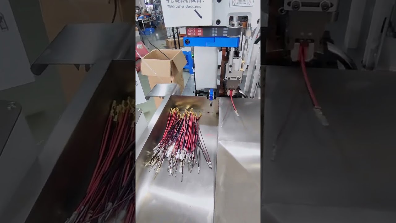不同线径的并线压接工艺 #线材加工 #自动化设备 #工厂实拍