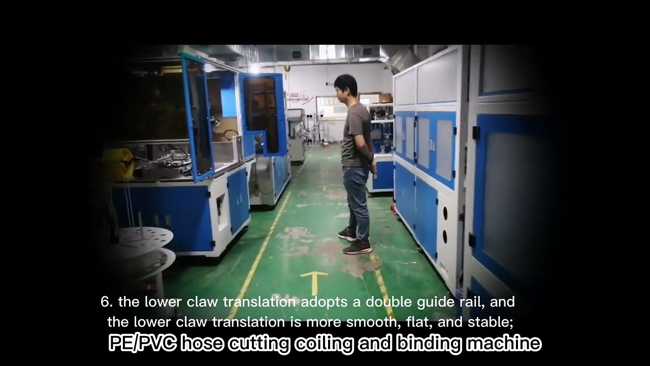 PE/PVC hose cutting coiling and binding machine