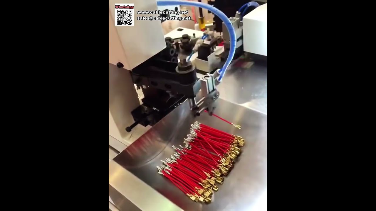 全自动双头端子压接机，一键设定，快速线束加工